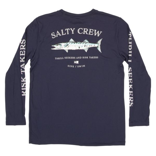 Salty Crew Slime Stick Long Sleeve Tech T-Shirt - Navy - 2XL