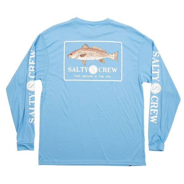 Salty Crew Spot Tail Long Sleeve Tech T-Shirt - Columbia Blue  - 2XL