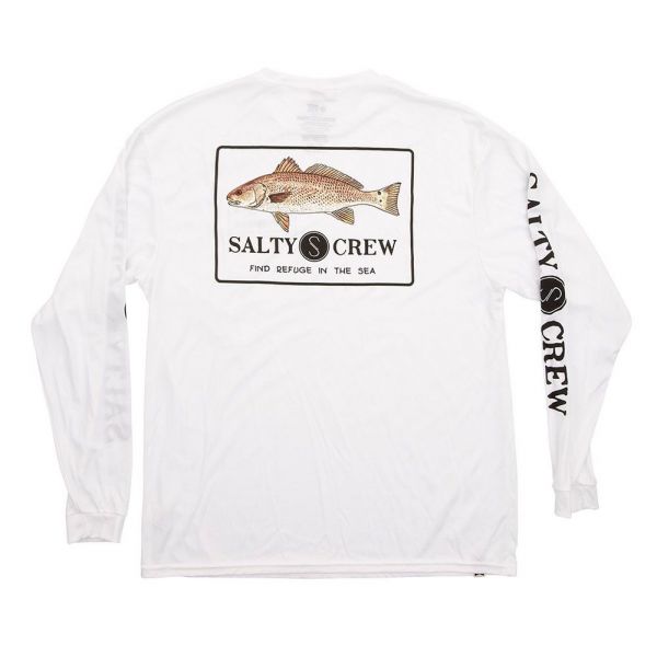 Salty Crew Spot Tail Long Sleeve Tech T-Shirt - White - 2XL