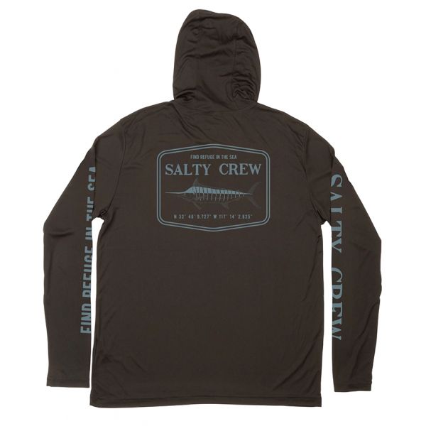 Salty Crew Stealth Hood Sunshirt - Black - 2X-Large