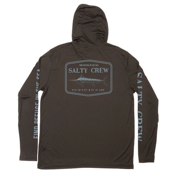 Salty Crew Stealth Hood Sunshirt - Black - Small