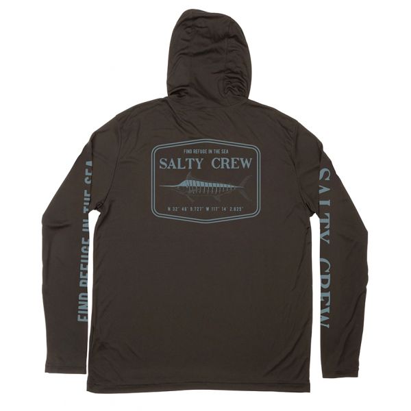 Salty Crew Stealth Hood Sunshirt - Black - X-Large