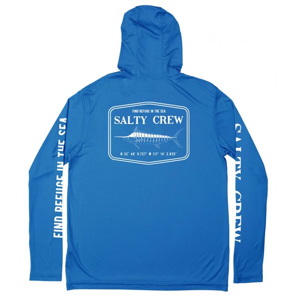 Salty Crew Stealth Hood Sunshirt - Royal - Large