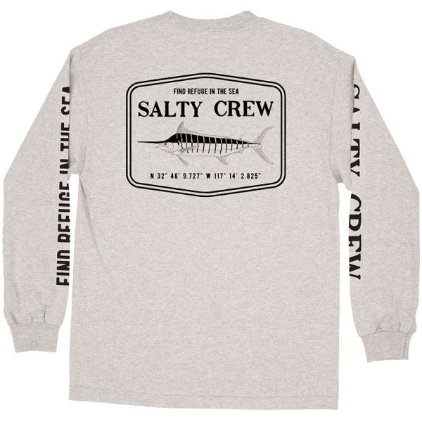 Salty Crew Stealth Long Sleeve T-Shirt - Athletic Heather - Large Salty Crew Stealth Long Sleeve T-Shirt - Athletic Heather - Large