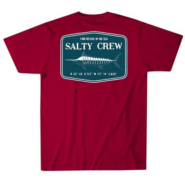 Salty Crew Stealth S/S T-Shirts - Cardinal - TackleDirect