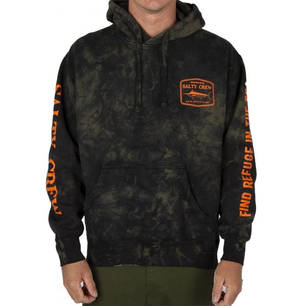 Salty Crew Stealth Tie Dye Fleece - Black - 2X-Large