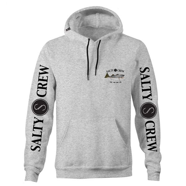 Salty Crew Striped Bass Hoodie - Athletic Heather 2XL