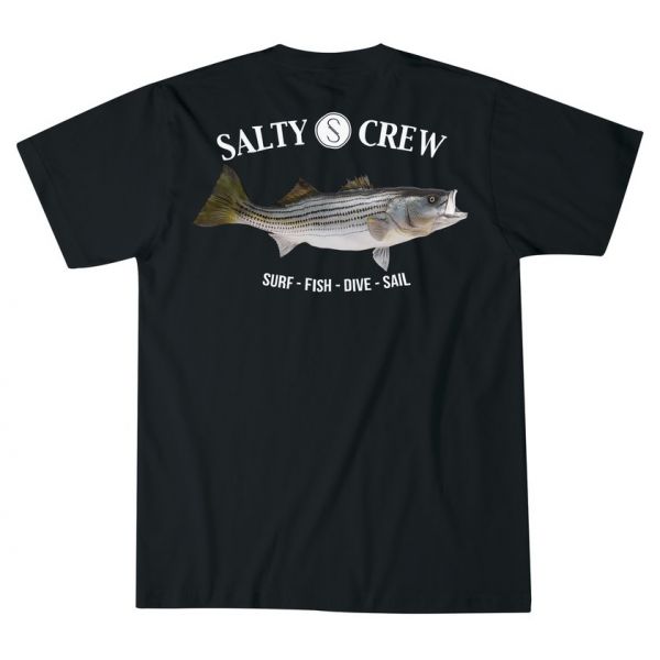 Salty Crew Striped Bass Short Sleeve T-Shirt - Black 2XL