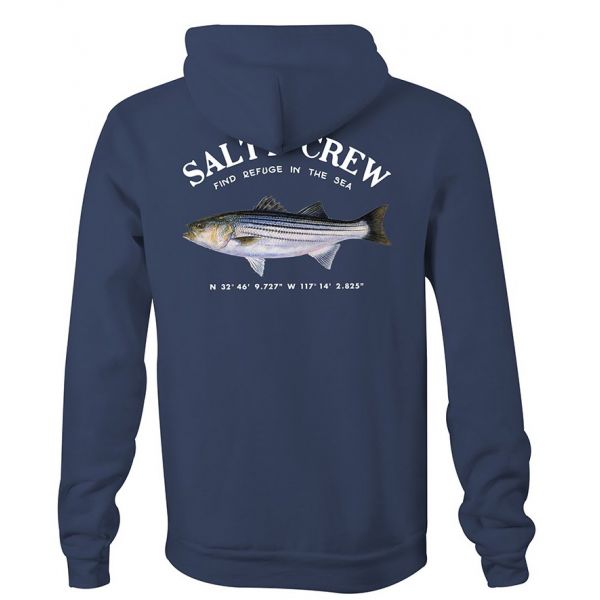 Salty Crew Striper Fleece Hoodie - Navy - L