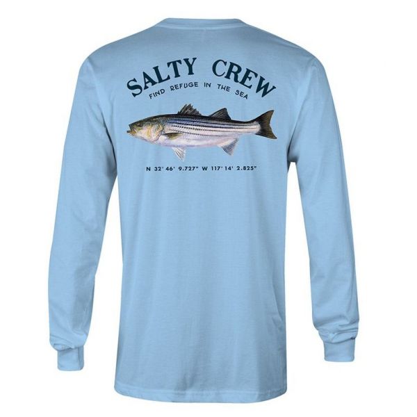 Salty Crew Striper Long Sleeve T-Shirt - Light Blue - 2XL