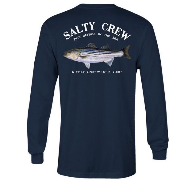 Salty Crew Striper Long Sleeve T-Shirt - Navy - 2XL