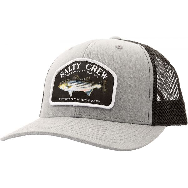 Salty Crew Striper Retro Hat - Heather Grey/Black