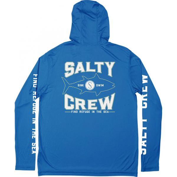 Salty Crew Tight Lines Hooded Sunshirt - Royal - Large