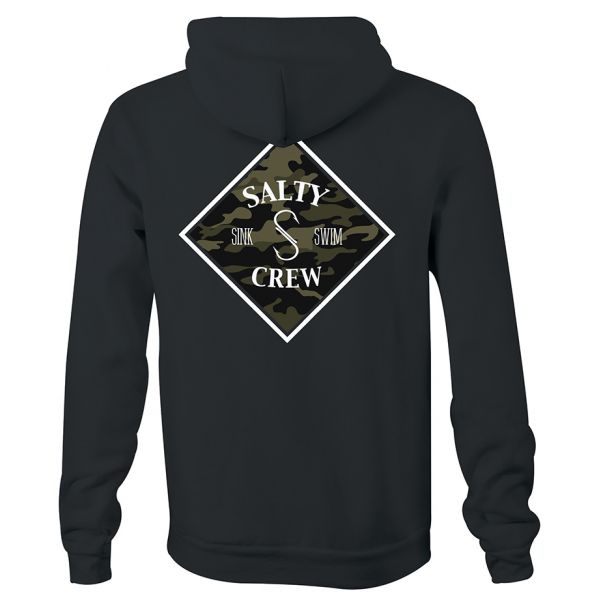 Salty Crew Tippet Camo Hoodie - Black 2XL