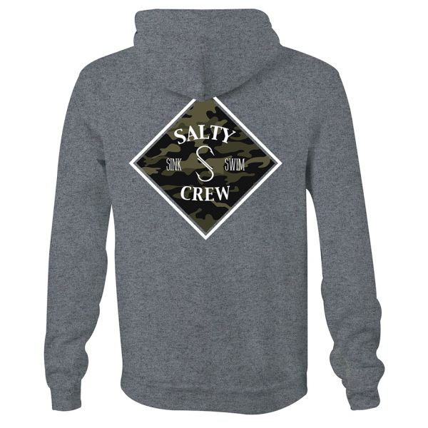 Salty Crew Tippet Camo Hoodie - Gunmetal Heather 2XL