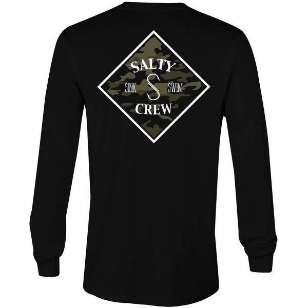 Salty Crew Tippet Camo Long Sleeve T-Shirt - Black Large