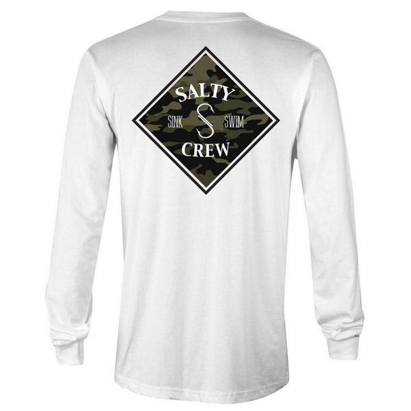 Salty Crew Tippet Camo Long Sleeve T-Shirt White - 3XL