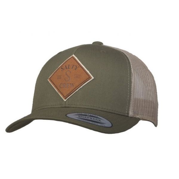 Salty Crew Tippet Leather Retro Trucker Hat