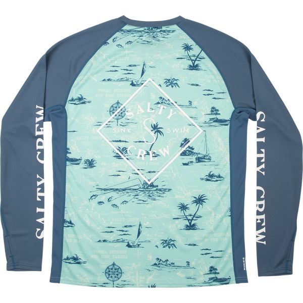 Salty Crew Tippet Pinnacle Long Sleeve Shirt -Seafoam Harbor - Large