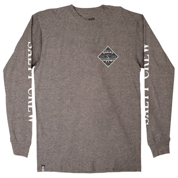 Salty Crew Tippet Refuge Premium Long Sleeve Tee - Heather Charcoal - Large