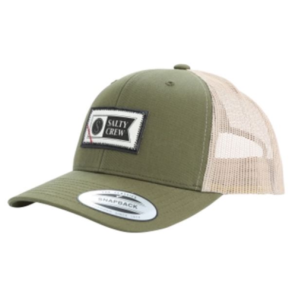 Salty Crew TopStitch Retro Trucker Hat - Moss/Khaki