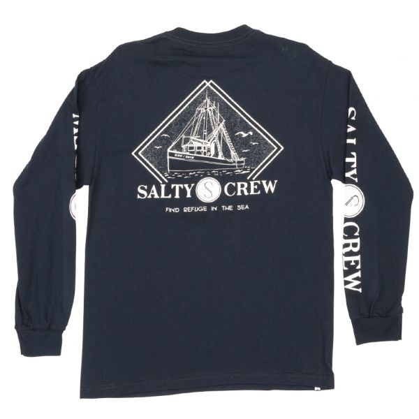 Salty Crew Trawlin Standard Long Sleeve T-Shirt - Navy - Large