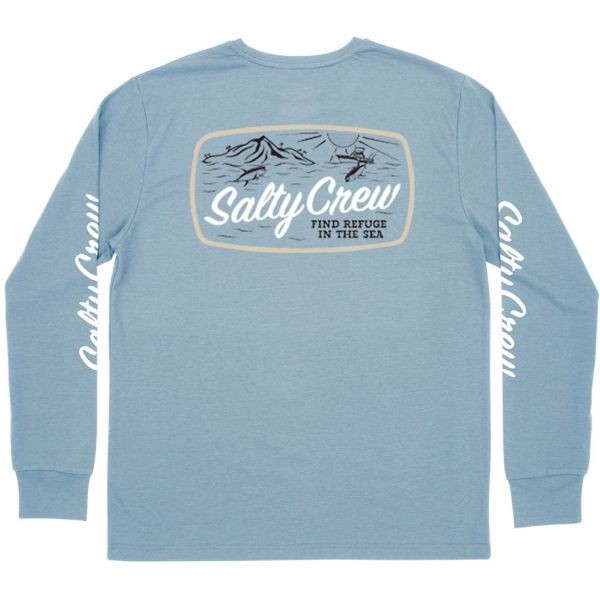 Salty Crew Tuna Isle Long Sleeve Tech Tee - Harbor Blue - Large