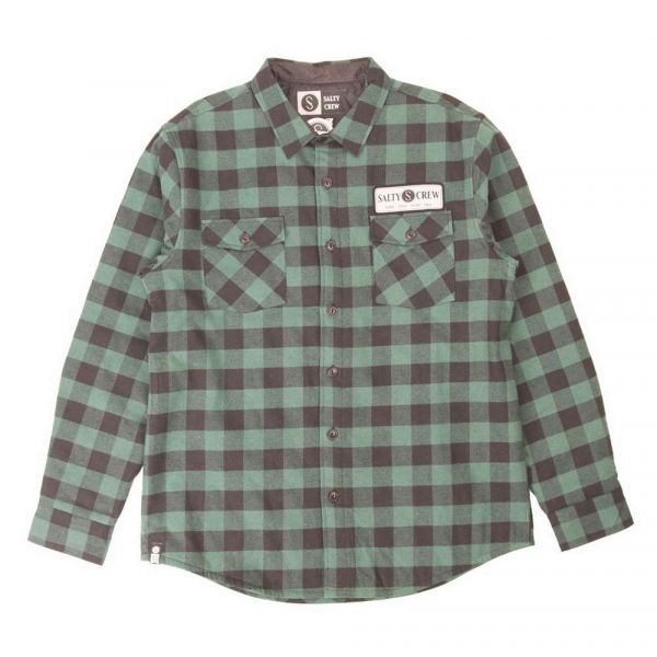 Salty Crew Yard Flannel Quilted Long Sleeve Shirt - Large