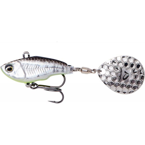 Savage Gear Fat Tail Spin - 1/3oz - Black and Chrome