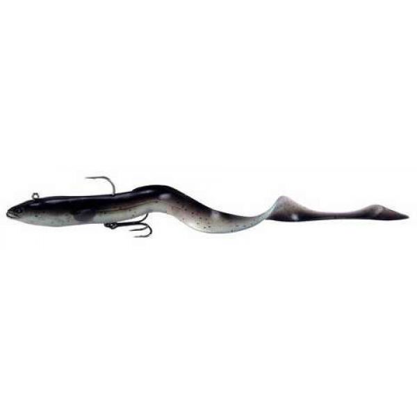 Savage Gear RE-400 3D Real Eel Pre-Rigged Lure Black Green Pearl