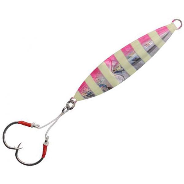 Savage Gear Squish Erratic Fall Jig - 4-1/8in - Pink Zebra Glow