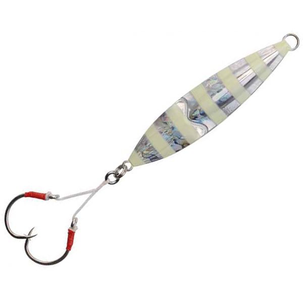 Savage Gear Squish Erratic Fall Jig - 4-1/8in - Silver Zebra Glow