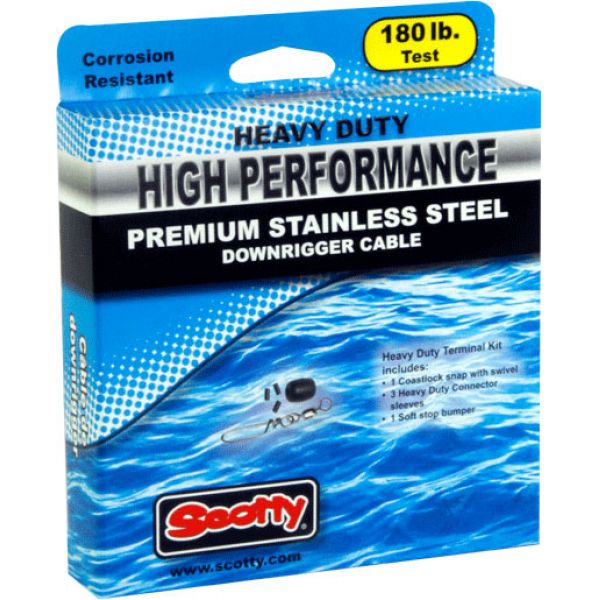 Scotty High Performance Premium Stainless Steel Downrigger Cable 400-Foot Spool 