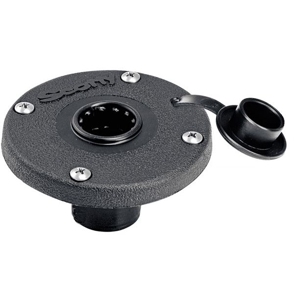 Scotty 344-BK Round Flush Deck Mount w/ Splash Cover