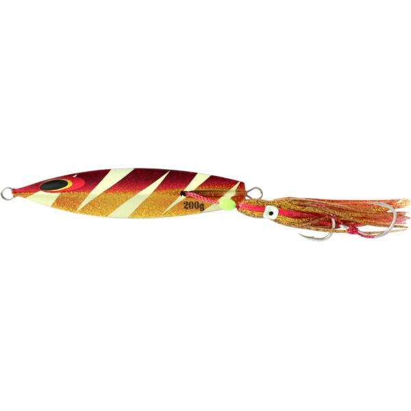 Sea Falcon Drain Inchiku Jig - 120g - Lightning Glow Red Gold