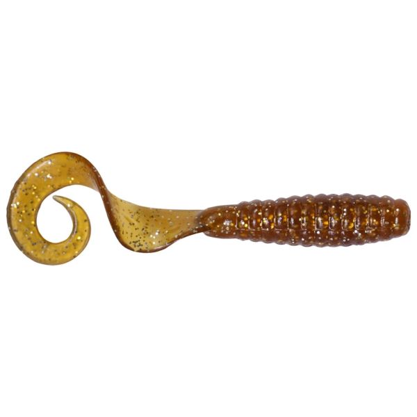 Sea Striker Got-Cha 4'' Curltail Grubs 20 Pack Root Beer/Silver Flake