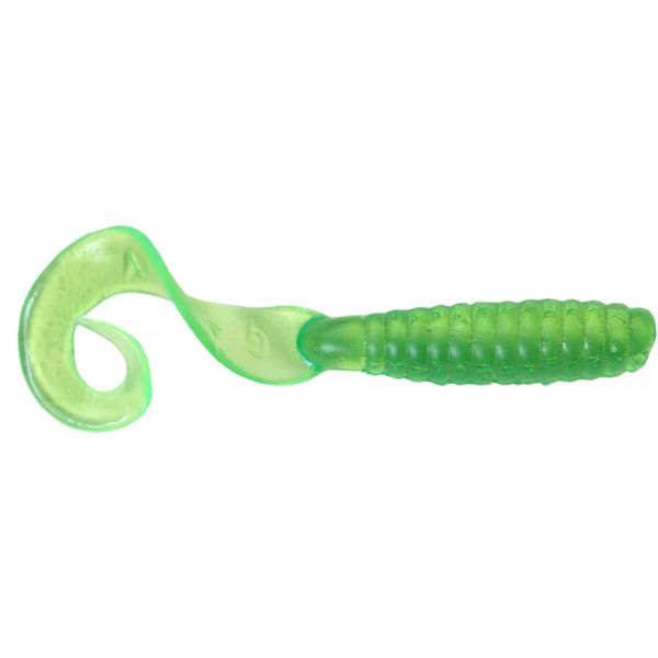 Sea Striker H4CT20 Got-Cha 4'' Curltail Grubs 20 Pack 12 Lime Green