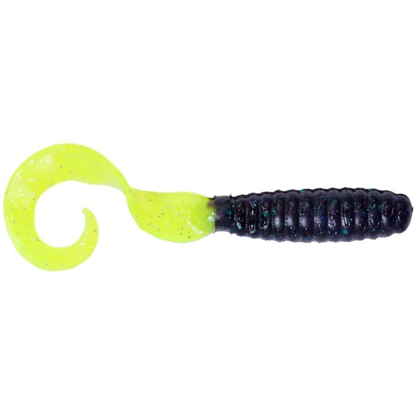 Sea Striker Got-Cha 4'' Curltail Grubs 20 Pack 36 June Bug/Chart Tail