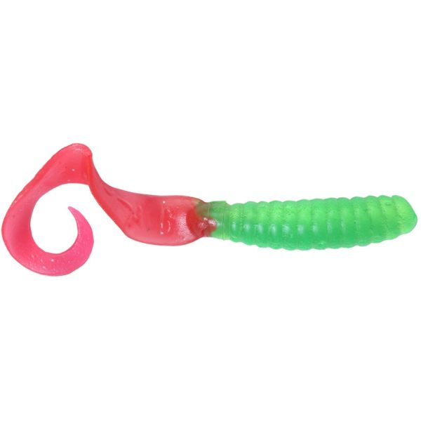 Sea Striker Got-Cha 4'' Curltail Grubs 20 Pack 126 Lime Green/Firetail