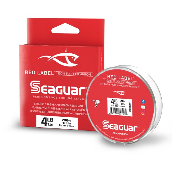 Seaguar Red Label Fluorocarbon Leader Clear Fishing Line 25 Yards Select LB Test