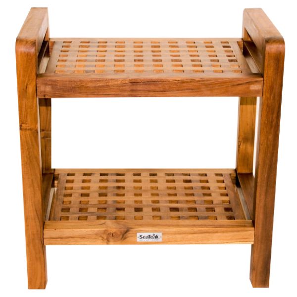 SeaTeak 60026 Shower and Spa Bench with Lower Shelf