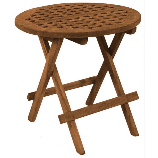 SeaTeak 60031 Deck Table - Round-Grate Top - Oiled Finish