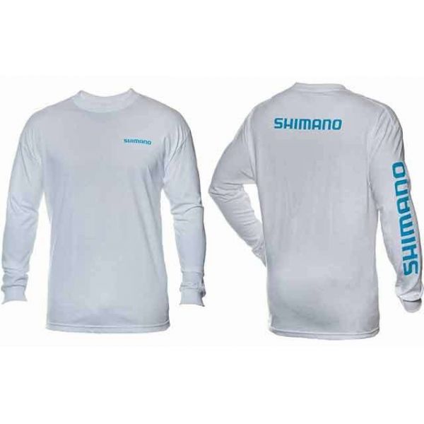 Shimano Brand Cotton Tee Long Sleeve White - Medium