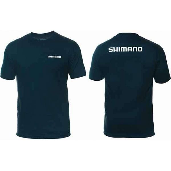 Shimano Brand Cotton Tee Short Sleeve Navy - Large