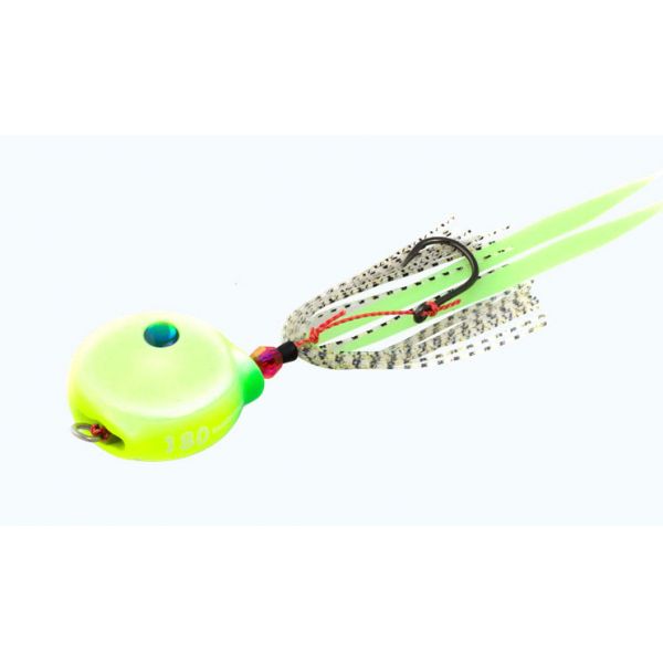 Shimano EJ706 Lucanus Flat Fall Jig - 60g Chartreuse/Glow