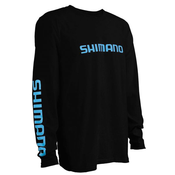 Shimano Logo Cotton Long Sleeve T-Shirt - Black - 2XL