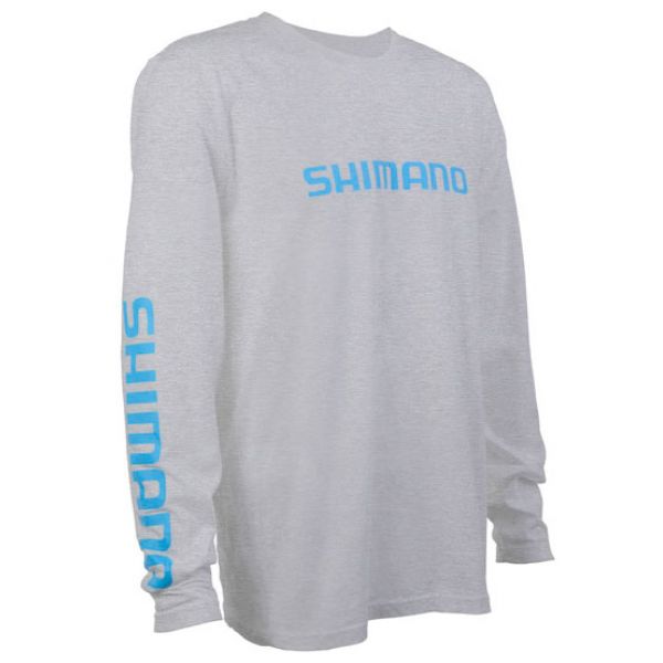 Shimano Logo Cotton Long Sleeve T-Shirt - Grey - 2XL