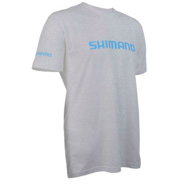 Shimano Logo Cotton Short Sleeve T-Shirt - Heather Grey - L