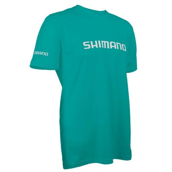 Shimano Logo Cotton Short Sleeve T-Shirt - Tahiti Blue - 2XL