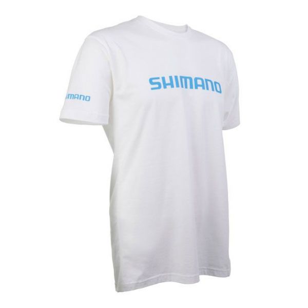 Shimano Logo Cotton Short Sleeve T-Shirt - White - 2XL